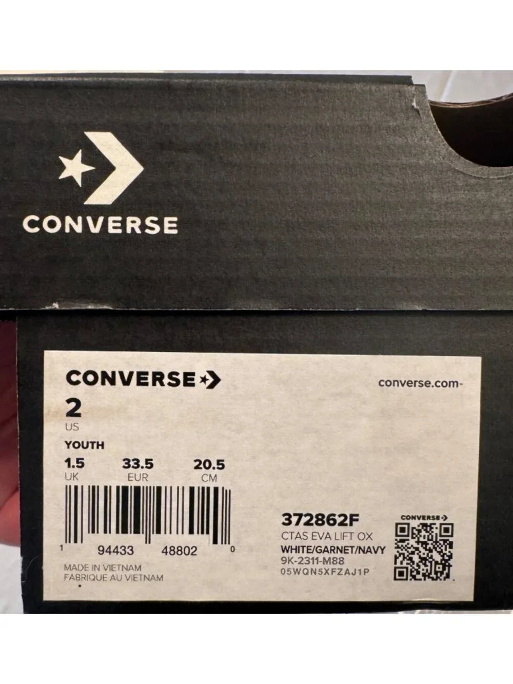 Converse Chuck Taylor Youth Size 2 All Star Low Top Unisex Kids NWB Canvas EU 33